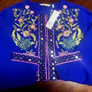 Soft Surroundings Wysteria Bolero Electric Blue Large